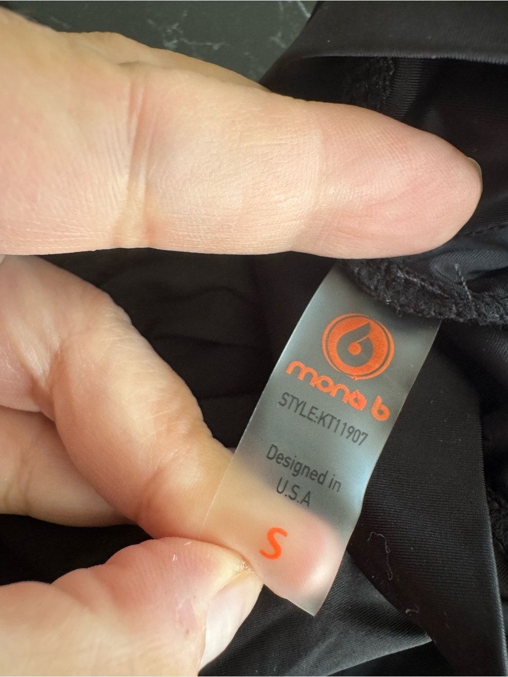 Mono B Black Bodysuit with Orange Logo Tag - Picture 2 of 4